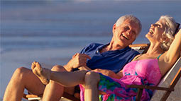 senior couple at the beach