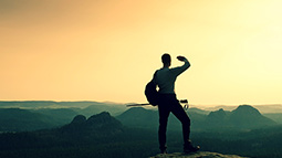 hiker on a mountain