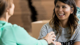 volunteer accepting donation