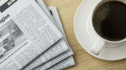 Allianz - newspaper and coffee