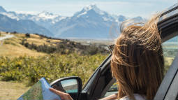 car and mountians