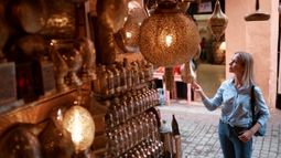 traveler shopping for gifts in Morocco