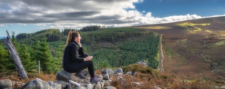 Allianz - hiker in the wicklow mountains