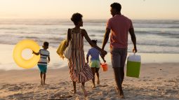 family at the beach