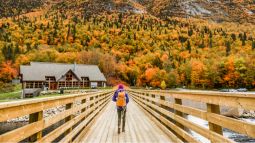 hiker in autumn